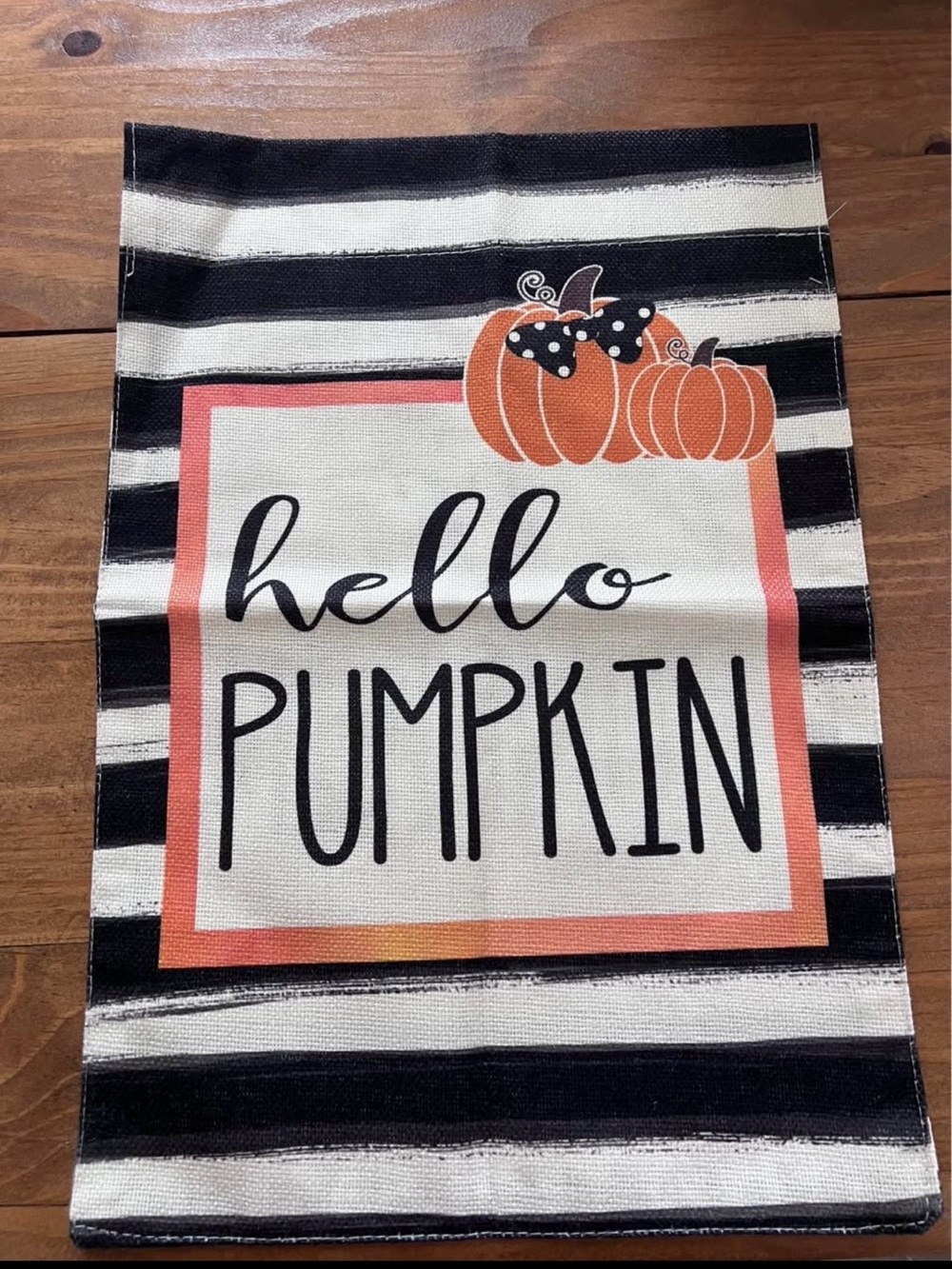 Hello Pumpkin Fall Decorative Garden Flag